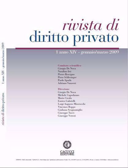 Immagine di Rivista di diritto privato - Anno XIV, n.1