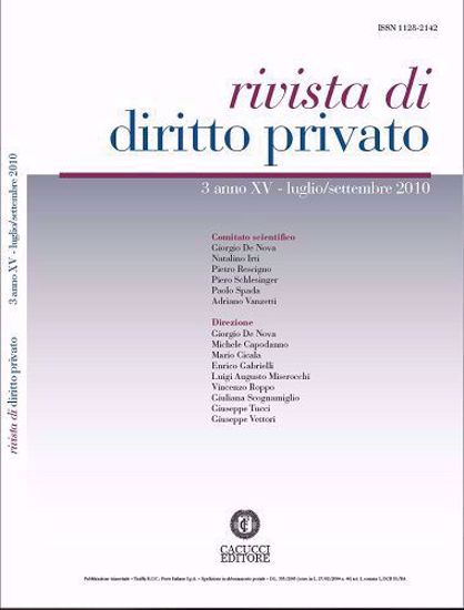 Immagine di Rivista di diritto privato - Anno XV, n.3