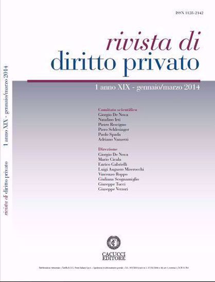 Immagine di Rivista di diritto privato -Anno XIX, n.1