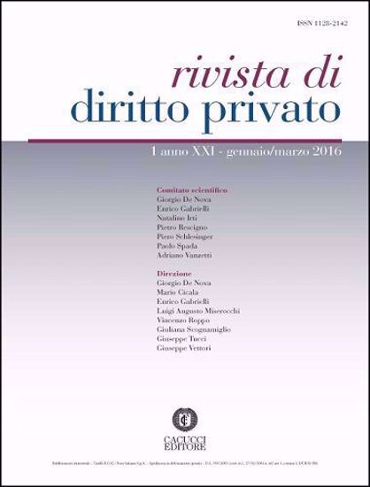 Immagine di Rivista di diritto privato -Anno XXI, n.1