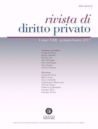 Immagine di Rivista di diritto privato -Anno XXII, n.1