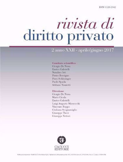 Immagine di Rivista di diritto privato -Anno XXII, n.2