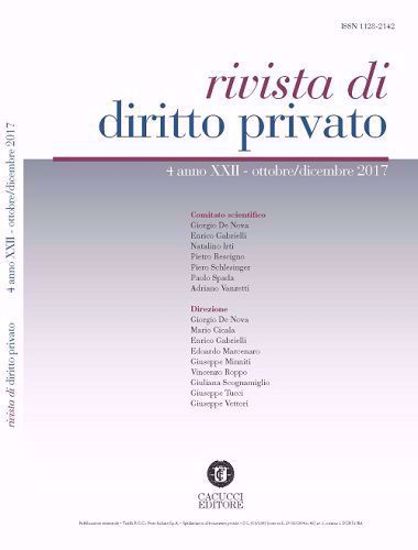 Immagine di Rivista di diritto privato -Anno XXII, n.4