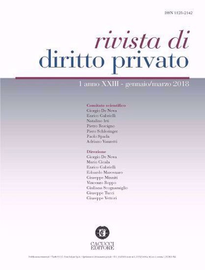 Immagine di Rivista di diritto privato -Anno XXIII, n.1