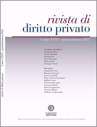 Immagine di Rivista di diritto privato -Anno XXVI, n.1 - gennaio/marzo 2021