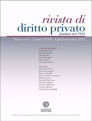 Immagine di Rivista di diritto privato -Anno XXVII, n.3 - luglio/settembre 2022