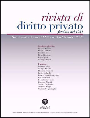 Immagine di Rivista di diritto privato -Anno XXVII, n.4 - ottobre/dicembre 2022