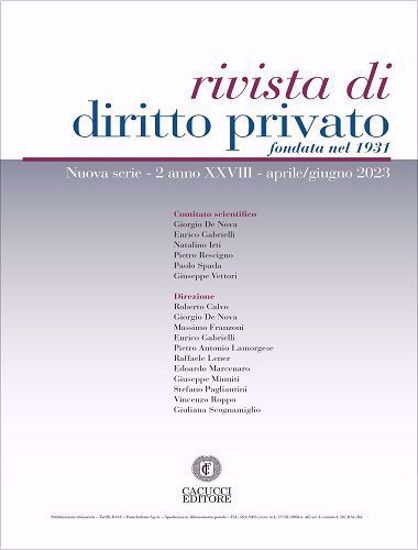 Immagine di Rivista di diritto privato -Anno XXVIII, n.2 - aprile/giugno 2023