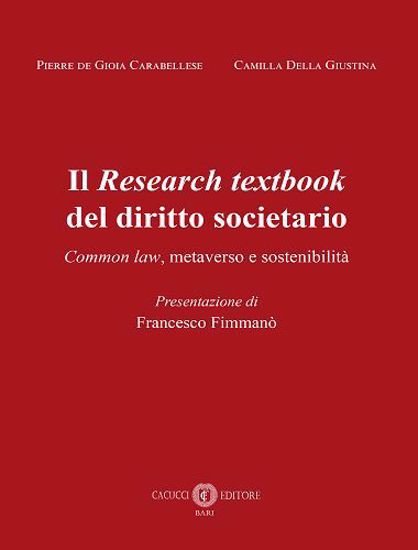 Immagine di Il Research textbook del diritto societario