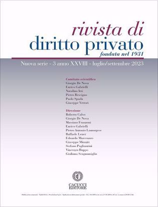 Immagine di Rivista di diritto privato -Anno XXVIII, n.3 - luglio/settembre 2023