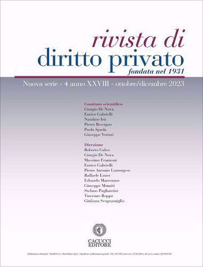 Immagine di Rivista di diritto privato -Anno XXVIII, n.4 -ottobre-dicembre 2023