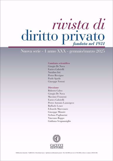 Immagine di Rivista di diritto privato -Anno XXX, n.1 - gennaio/marzo 2025