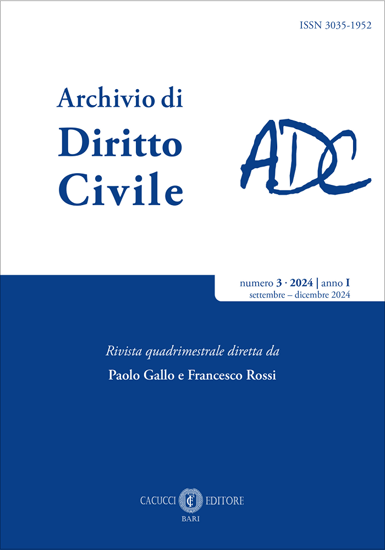 Immagine di Rivista Archivio di Diritto Civile - numero 3 - 2024 anno I (settembre - dicembre 2024)